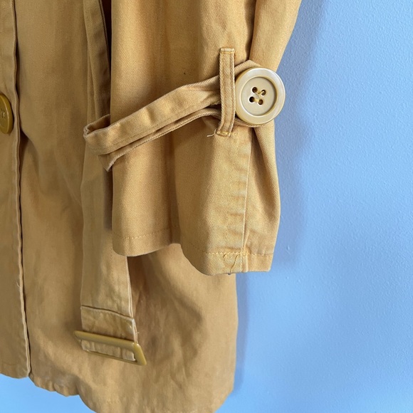 Therapy x Lane Crawford Women's Long 5 Button Belted Pea Coat, Mustard Yellow, L - Picture 6 of 12